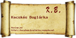 Kecskés Boglárka névjegykártya