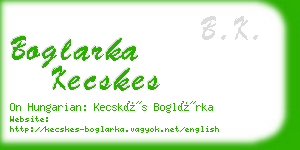 boglarka kecskes business card